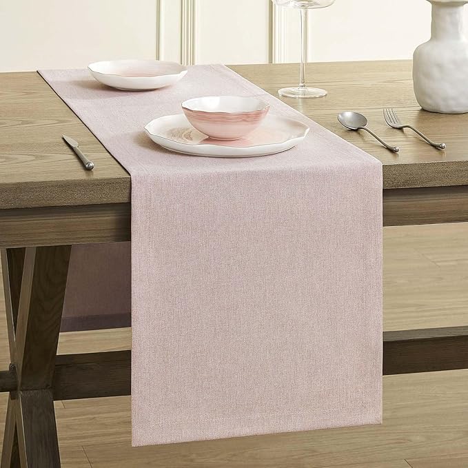 ZeeMart Basic Linen Style Table Runner, 14 x 90 Inch Light