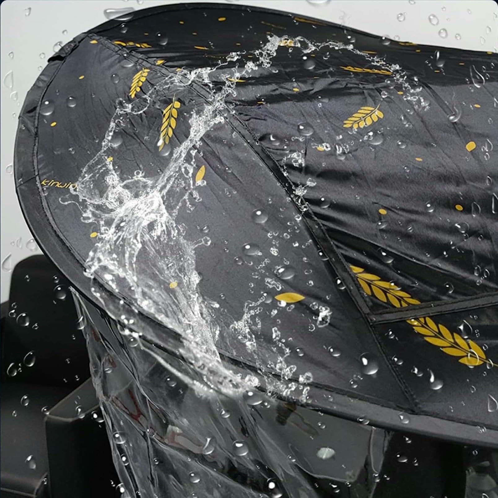 Cubierta para silla de ruedas para lluvia y sol, barra de altura ajustable, abrazadera antideslizante, material duradero, no se desgasta