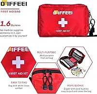 Vista 3 de O'IFFEEI Bolsa vacía pequeña de primeros auxilios, portátil para exteriores, camping, senderismo, mochileros, viajes. Bolsa médica pequeña