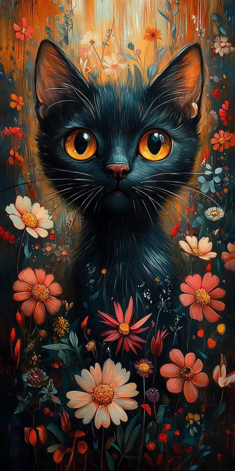 Peinture Numero Adulte Chats Peinture Acrylique 60x120cm fleur k-280
