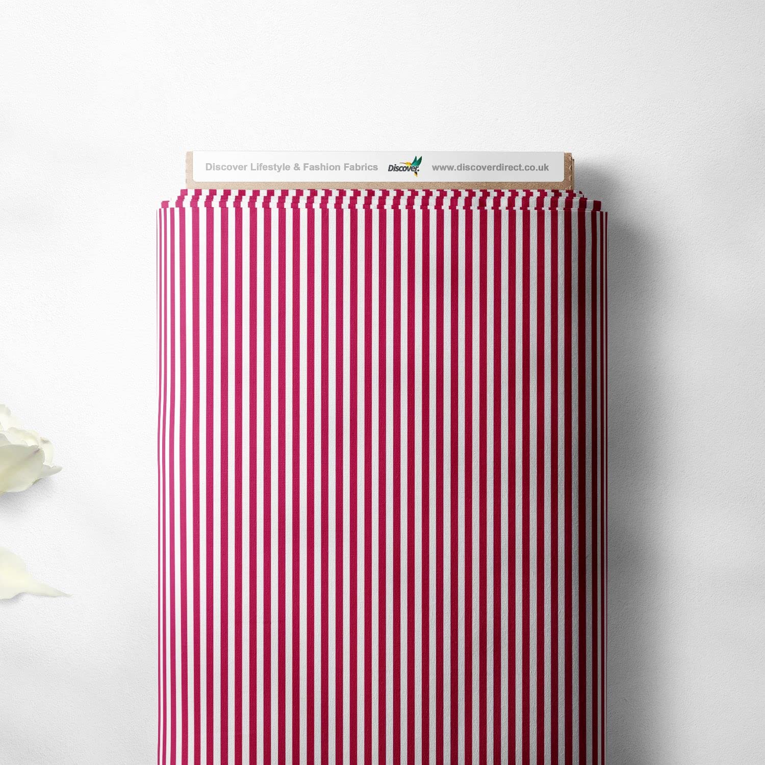 100% Cotton Candy Stripe Lines Design Children Kids Craft Quality Fabric Material | 55" - 140 cm Wide (Per Quarter Metre, Cerise Pink)