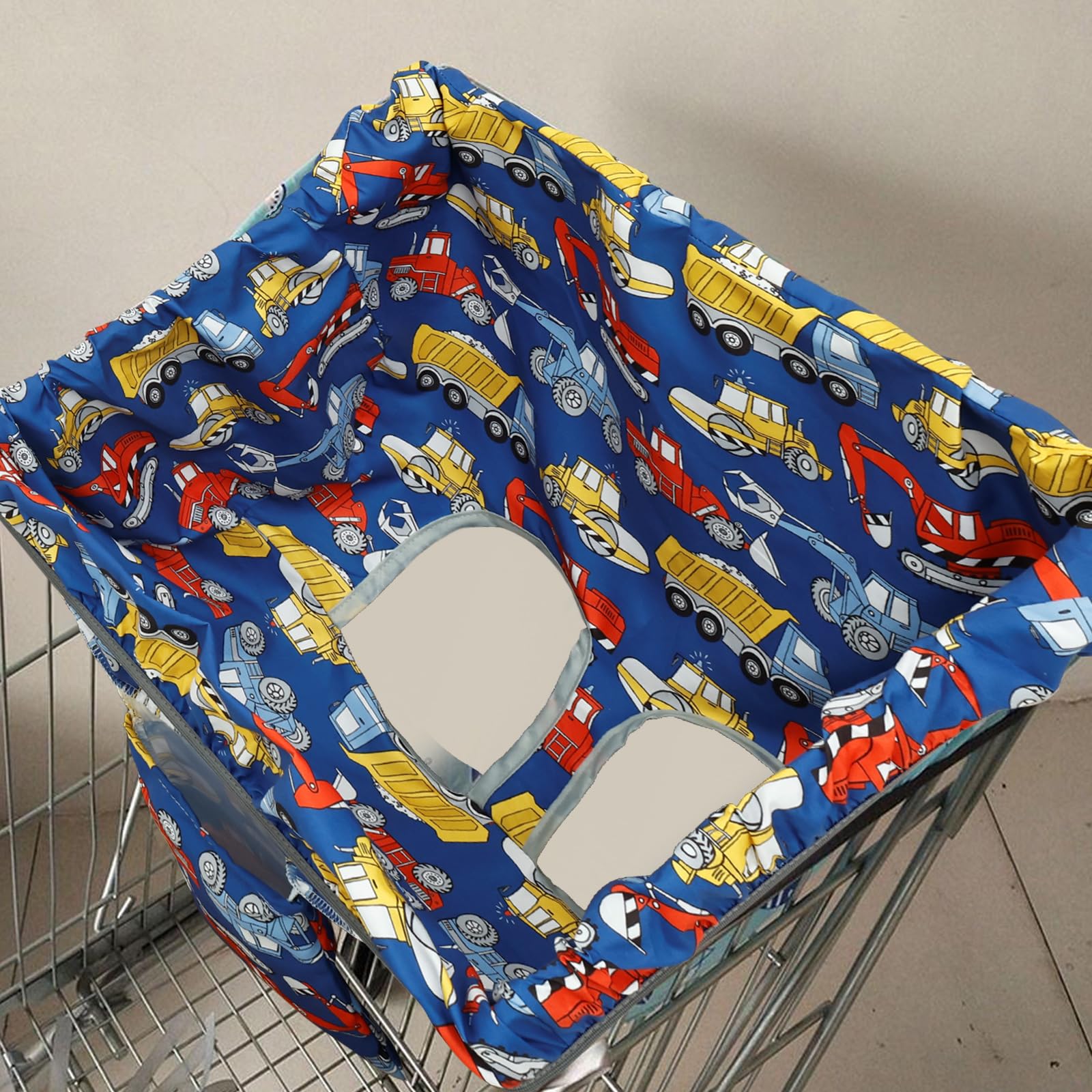 KTCINA Baby Shopping Cart Cover with Carry Bag, 2-in-1 Breathable High Chair Cover for Babies, Kids & Toddlers, Portable Grocery Cart Protector for Shopping Trolley Resturant Use(Style4)