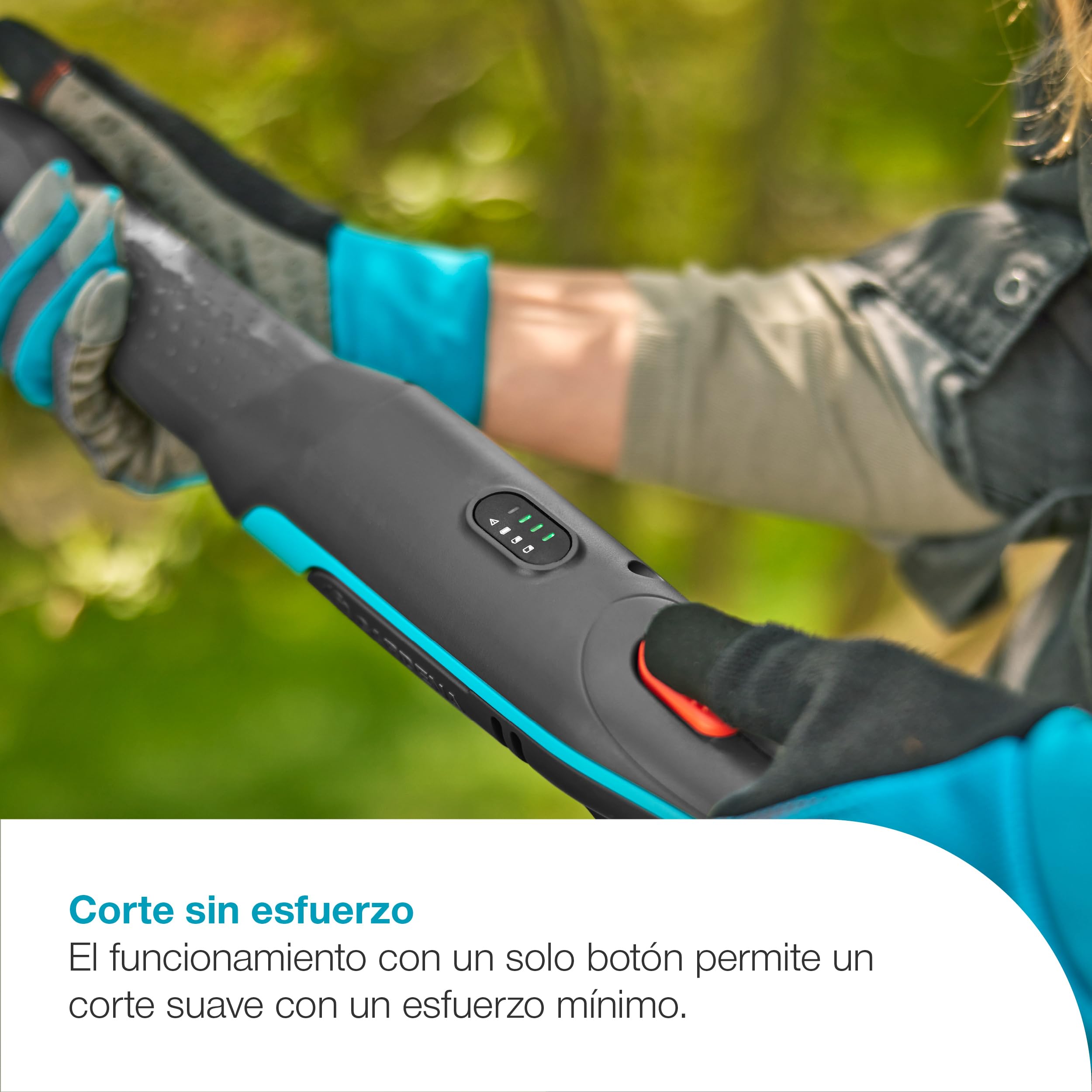 Gardena Set de cortarramas de batería EasyCut 110/18V P4A Set Listo para Usar: Corte sin Esfuerzo, hasta 2,5 m de Alcance, Ligero, Cuchillas de Acero, Sin Cable (14772-20)