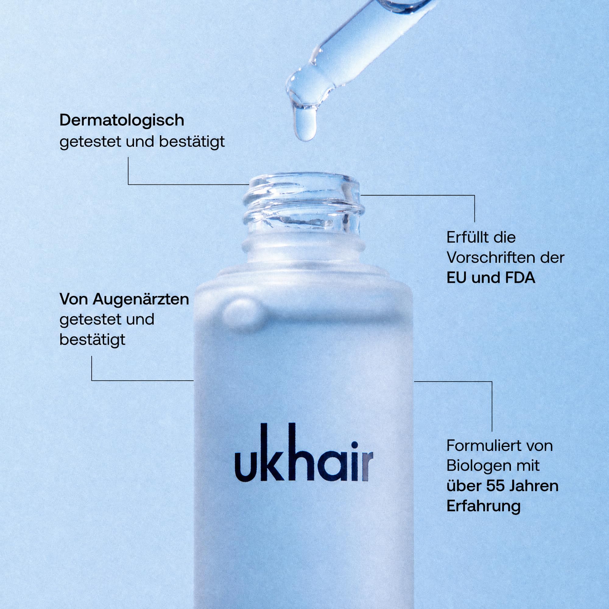 UKLASH Haarrevitalisierendes Serum für Männer und Frauen, fördert die Dicke bei dünnerem Haar und Haarausfall, klinisch getestet, leicht und schnell saugfähig