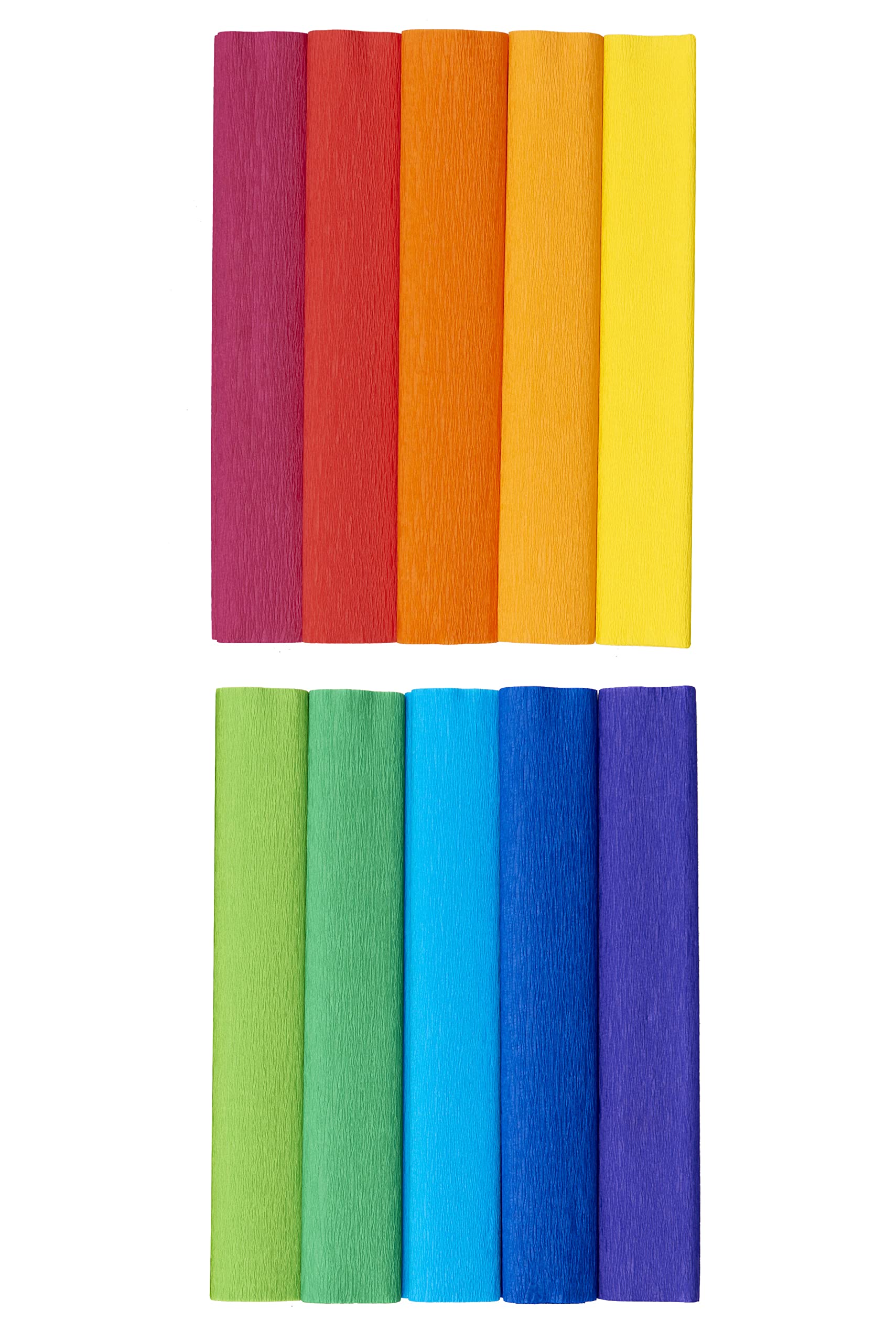 Carta arricciata 25 x 200 cm, confezione da 10 pezzi, colori arcobaleno