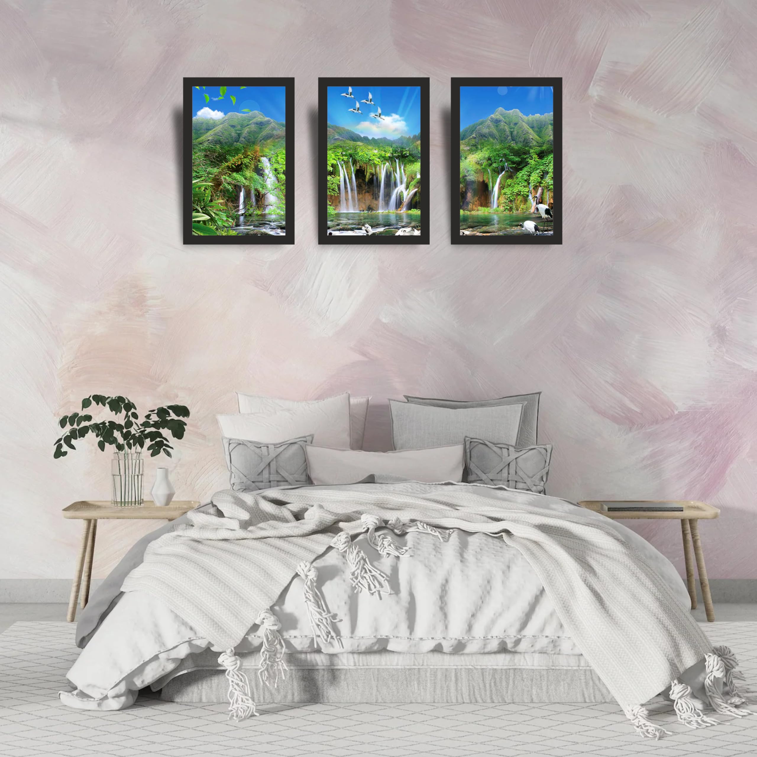 Waterfall Nature Wall Art Frame Set of 3