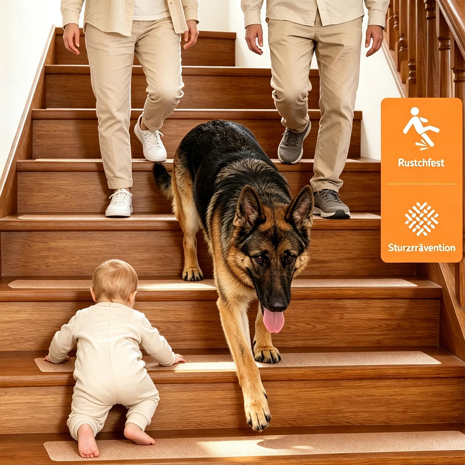 Priksia Lot de 15 tapis d'escalier antidérapants - 15 x 80 cm - Transparent - Auto-adhésif - Imperméable - Antidérapant - Pour marches en bois, sol, escaliers - Bandes adhésives antidérapantes