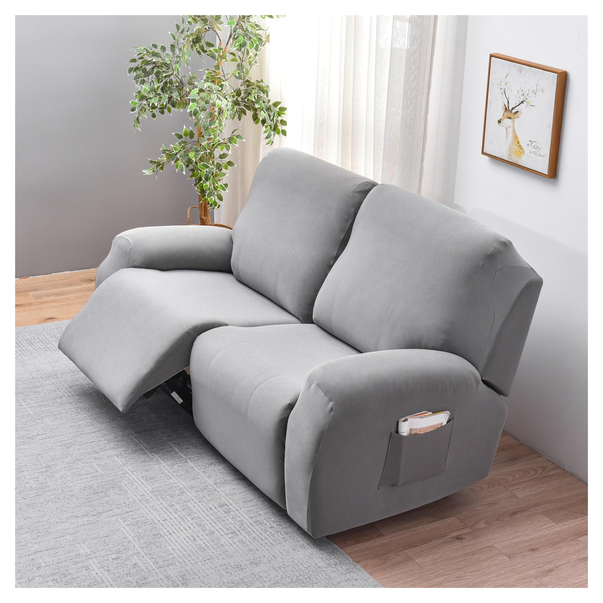 Funda De Sofá Relajante Reclinable Elástica De 2 Plazas, Funda De Sofá Relajante Reclinable Universal con Bolsillos, Funda De Silla Lavable De 6 Piezas, Fundas De Sofá De Masaje Eléctrico(#5)