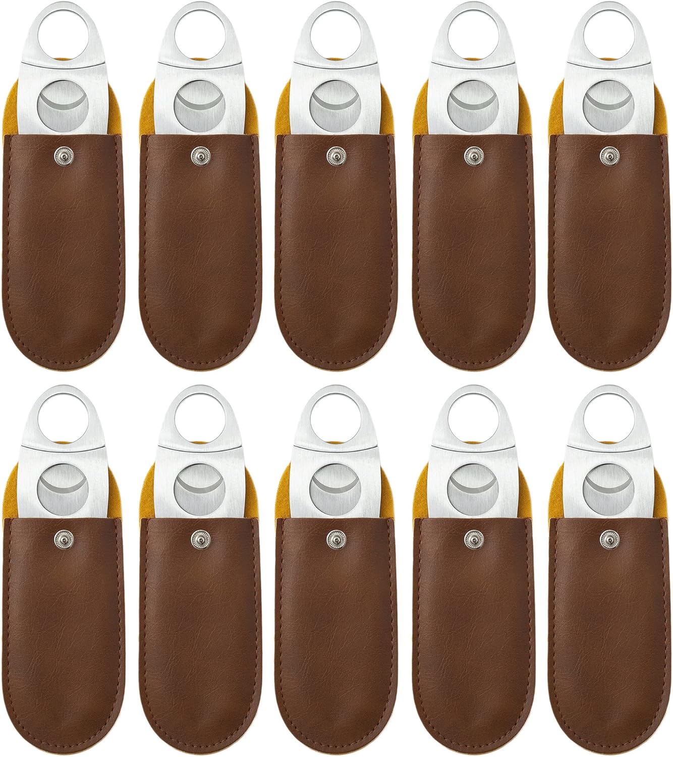 Cigar Cutter Guillotine with Leather Pouch Perfect Clippers Accessories for Men 10 Packs