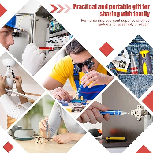 Miniatura 6 de Mudder Destornillador de bolígrafo, herramienta práctica multiherramienta 8 en 1, destornillador magnético de bolsillo, función de multiprecisión