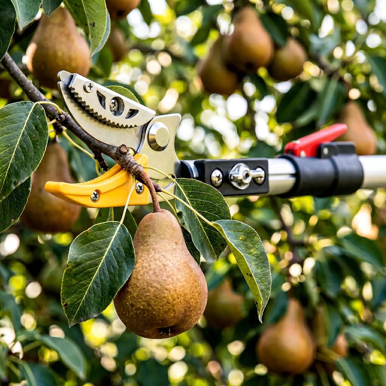 2-in-1 Extendable Tree Pruner with SK5 Saw Blade, Telescoping Pole Pruning Shears, Long Reach High Branch Cutter for Garden Yard Fruit Picking