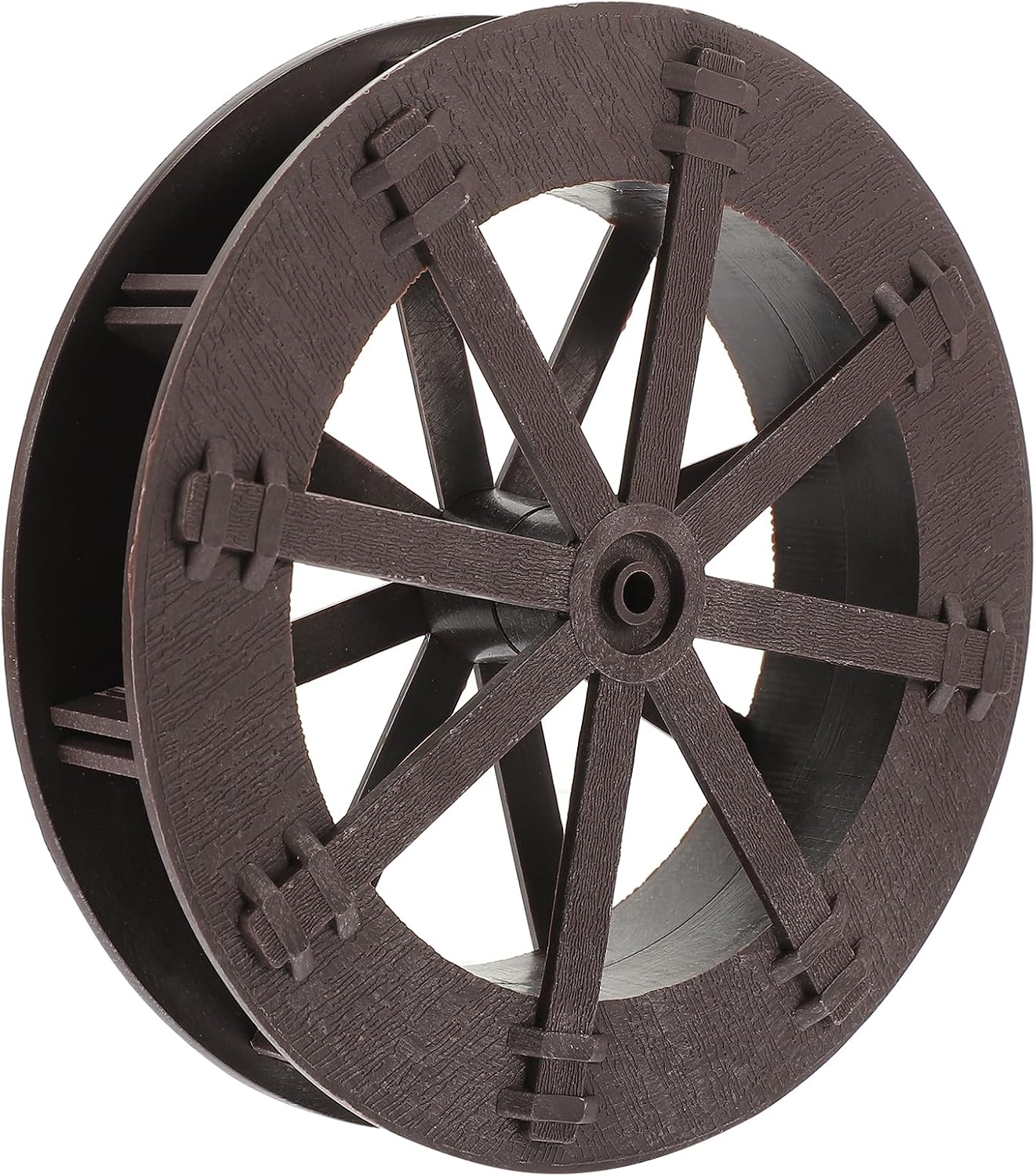 VOSAREA Fountain Water Wheel Decor Tabletop Wood Water Wheel Fountain Feng Shui Sculpture for Fish Tank Bonsai Micro Landscape Layout Decor (5.31X5.31inch)