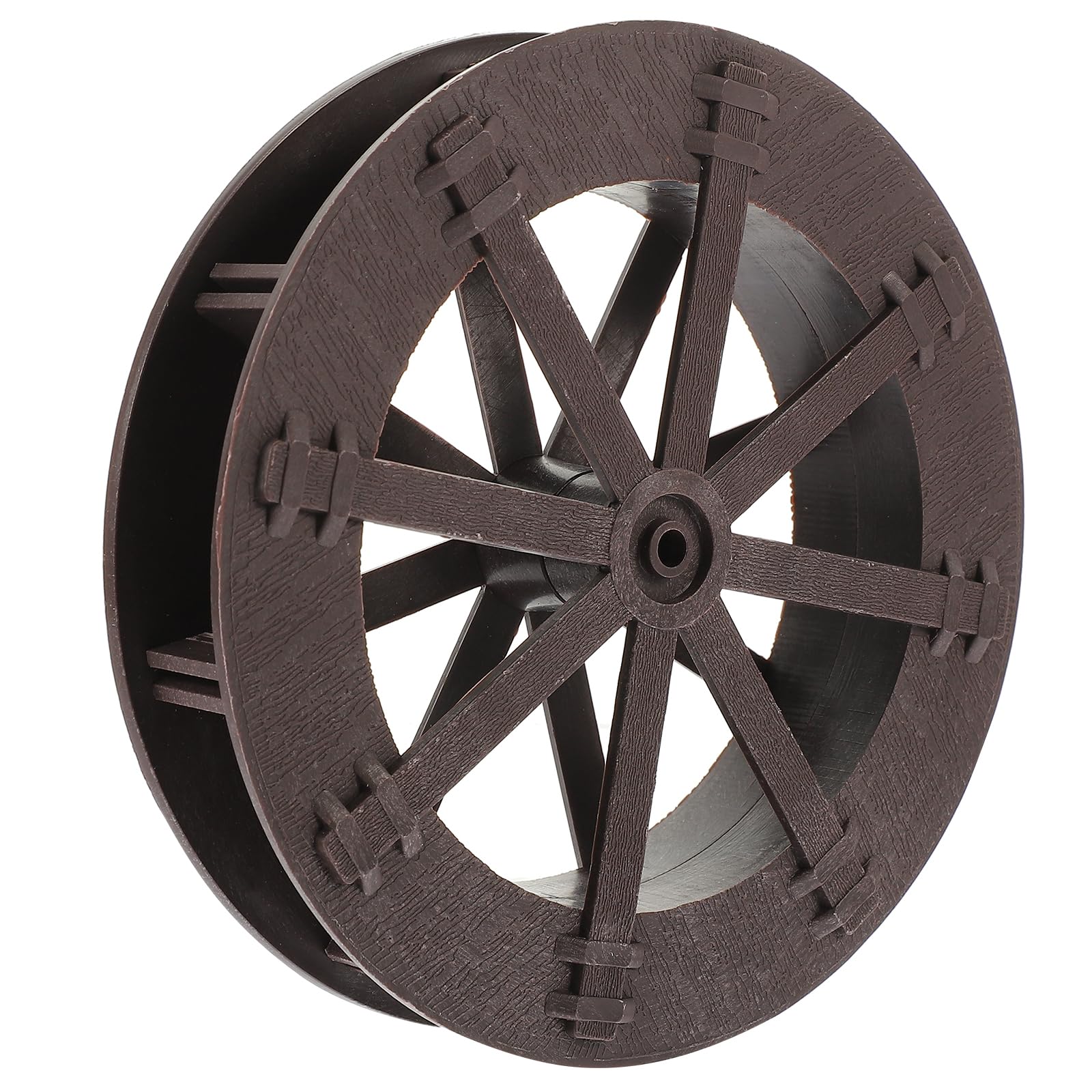 VOSAREA Fountain Water Wheel Work Desk Accessories Mini Decor Work Desk Decor Small Water Wheel Micro Water Wheel DIY Fountain Wheel Plastic Brown Photography Prop Running Water Wheel Fall-image-32