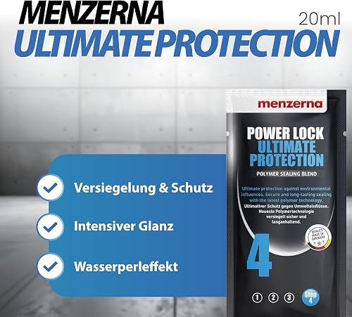detailmate Set per lucidatura dell’Auto Menzerna Heavy Cut Compound 1000, Medium Cut Compound 2500, Super Finish Plus 3800, Koch Chemie Allround Quick Shine da 140 ml, Panno in Microfibra da 40x40cm - 6
