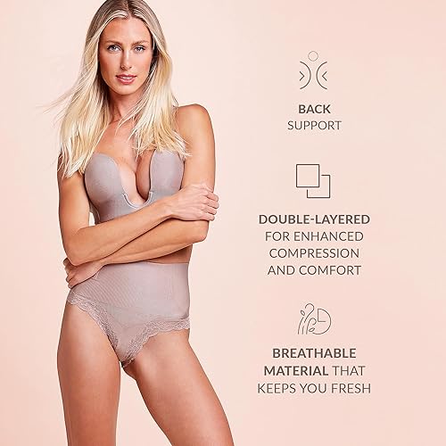 Miniatura 3 de PLIE - Bragas moldeadoras con purpurina para mujer, doble tela en la zona del vientre, aletas únicas que evitan que el producto se enrolle