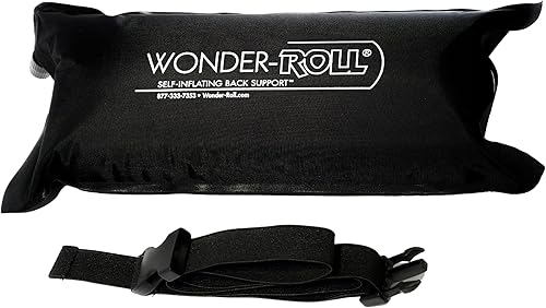 Wonder-Roll - Almohada lumbar autoinflable para soporte de espalda baja, perfecta para oficina, coche o avión