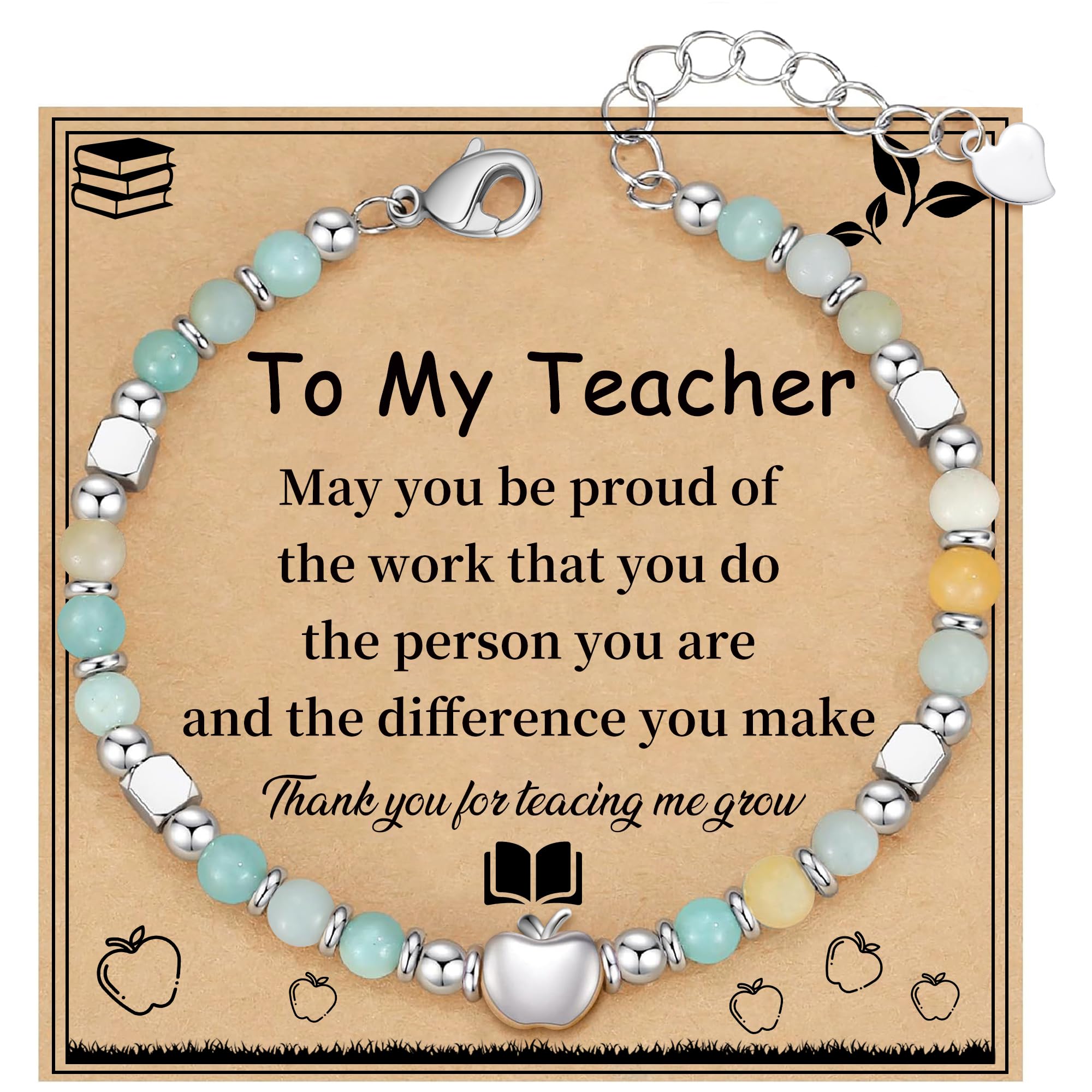 Teacher Appreciation Gifts for Women, Christmas Gift for Women Teacher Bracelet
