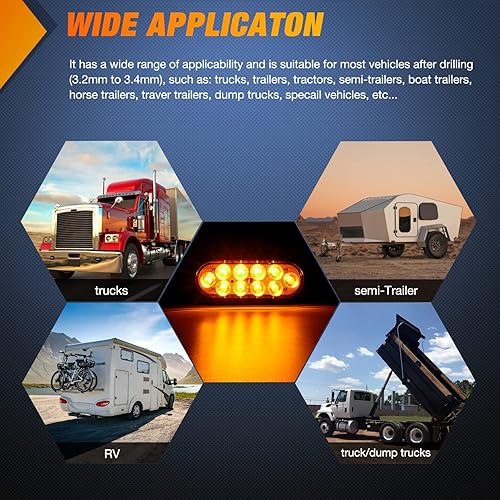 Vista 64 de Nilight UTV LED Chase - Luz de freno universal de 1.75 a 2.0 pulgadas, montaje en barra rodante, luces estroboscópicas de carga inversa para ATV Luz