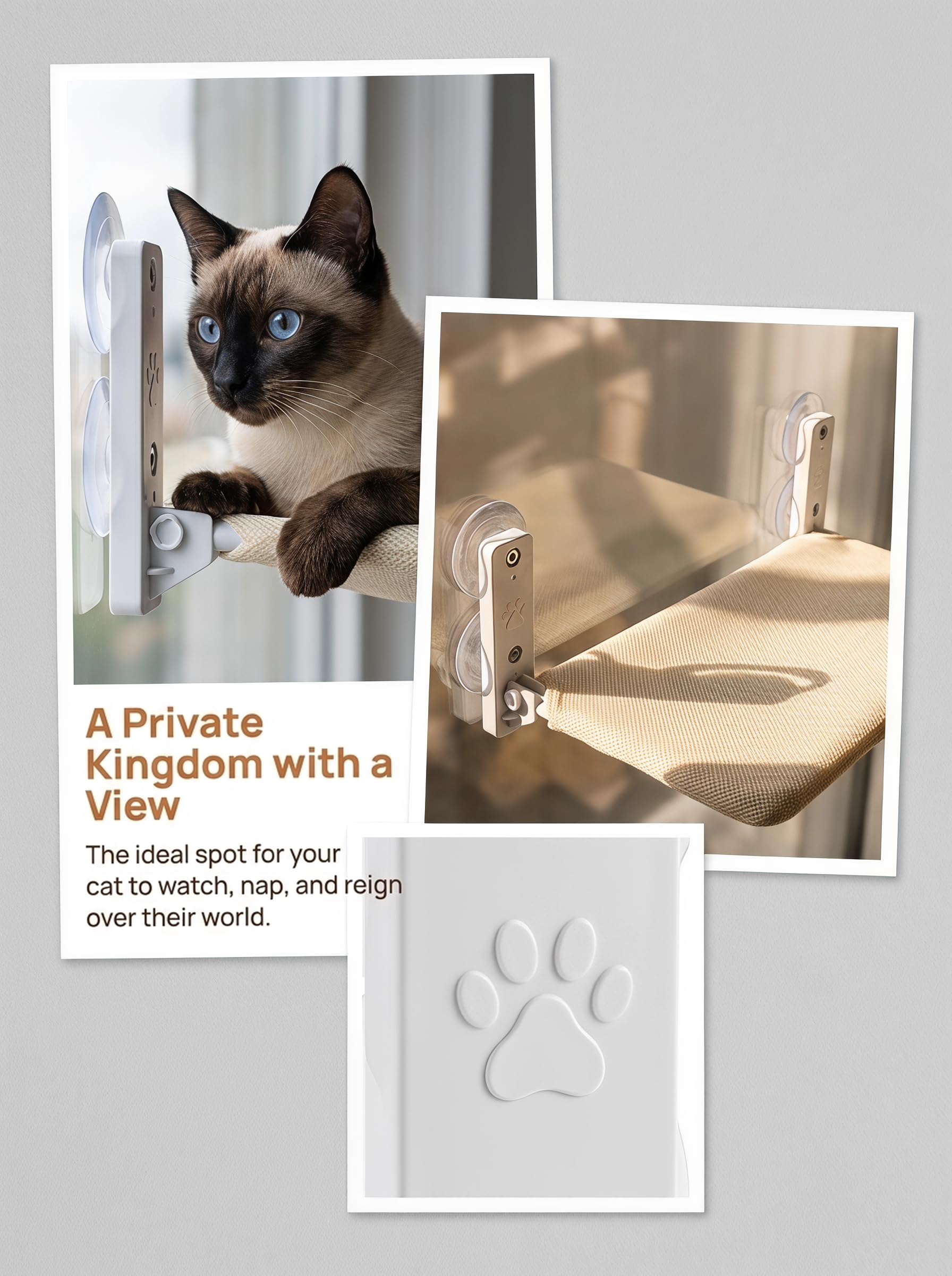 Hamac pour Chat 52 x 30 cm, Lit pour Chat, Fenêtre, Tapis Réversible, jusqu'à 18 kg
