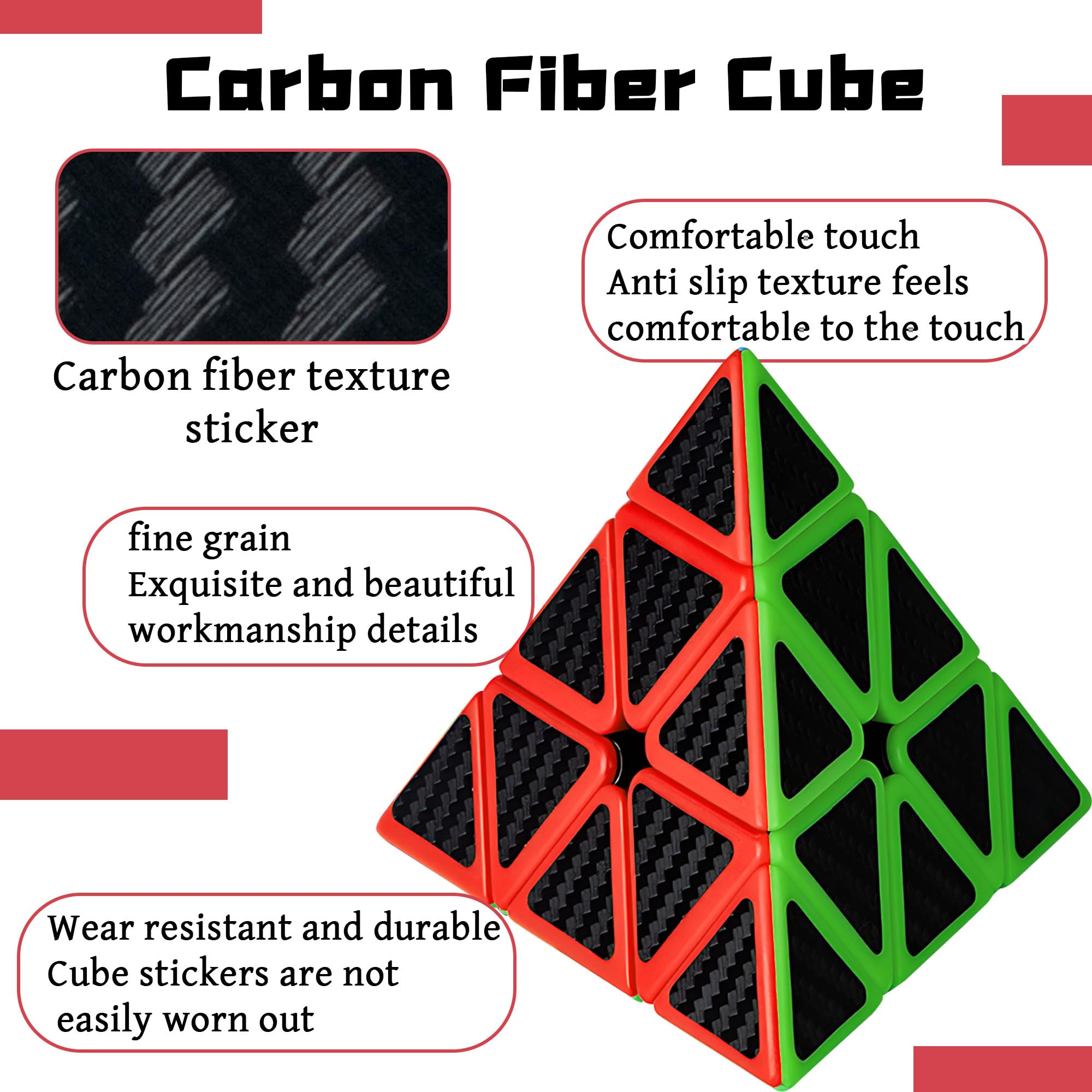 Set De 2 Cubos Rápidos De Fibra De Carbono | Cubo Clásico Y Pirámide Triángulo | Rompecabezas De Agilidad Mental | Regalo Para Adolescentes Y Adultos