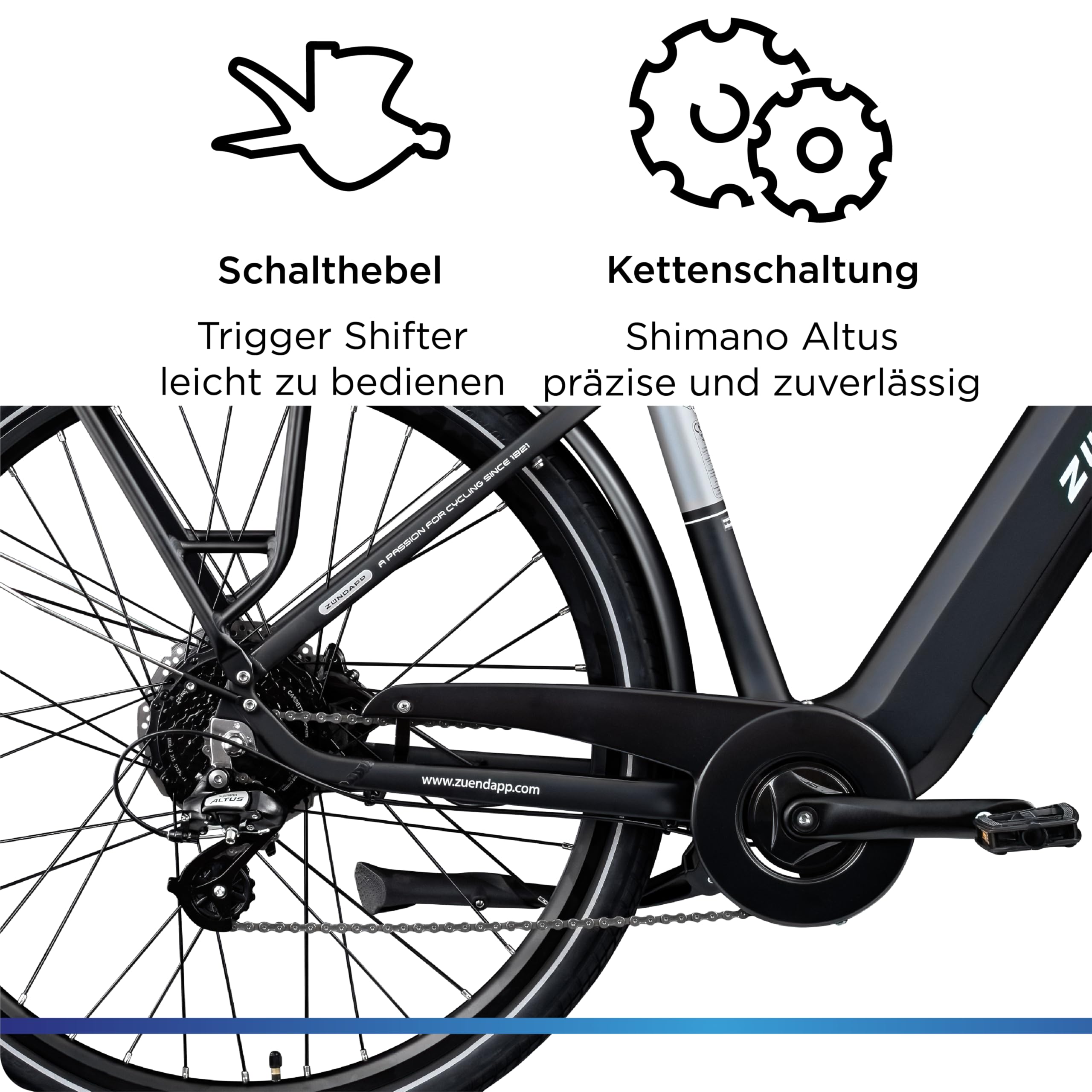 ZÜNDAPP Ebike Herren 28 Zoll Trekkingfahrrad | E Bike 8 Gänge 175-195 cm Elektro Fahrrad | E-Bike Elektrofahrrad mit hydraulischen Scheibenbremsen | Z810