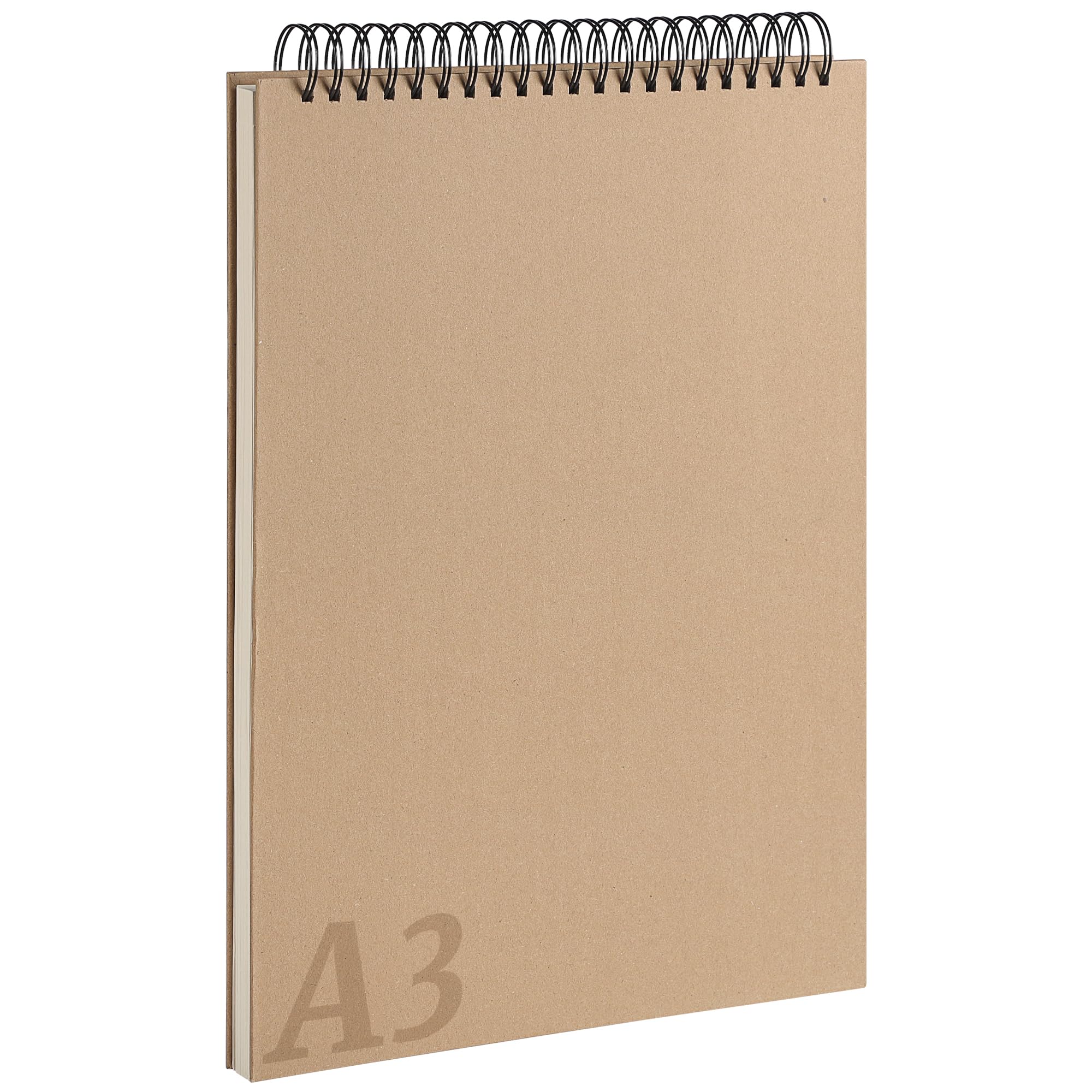 A3 Sketch Book 50 Sheets/100 Pages 160gsm Top Spiral Bound Kraft Cover