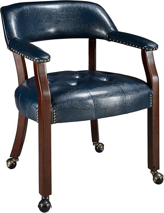 LEEMTORIG Dining Chairs with Casters and Arms, Rolling