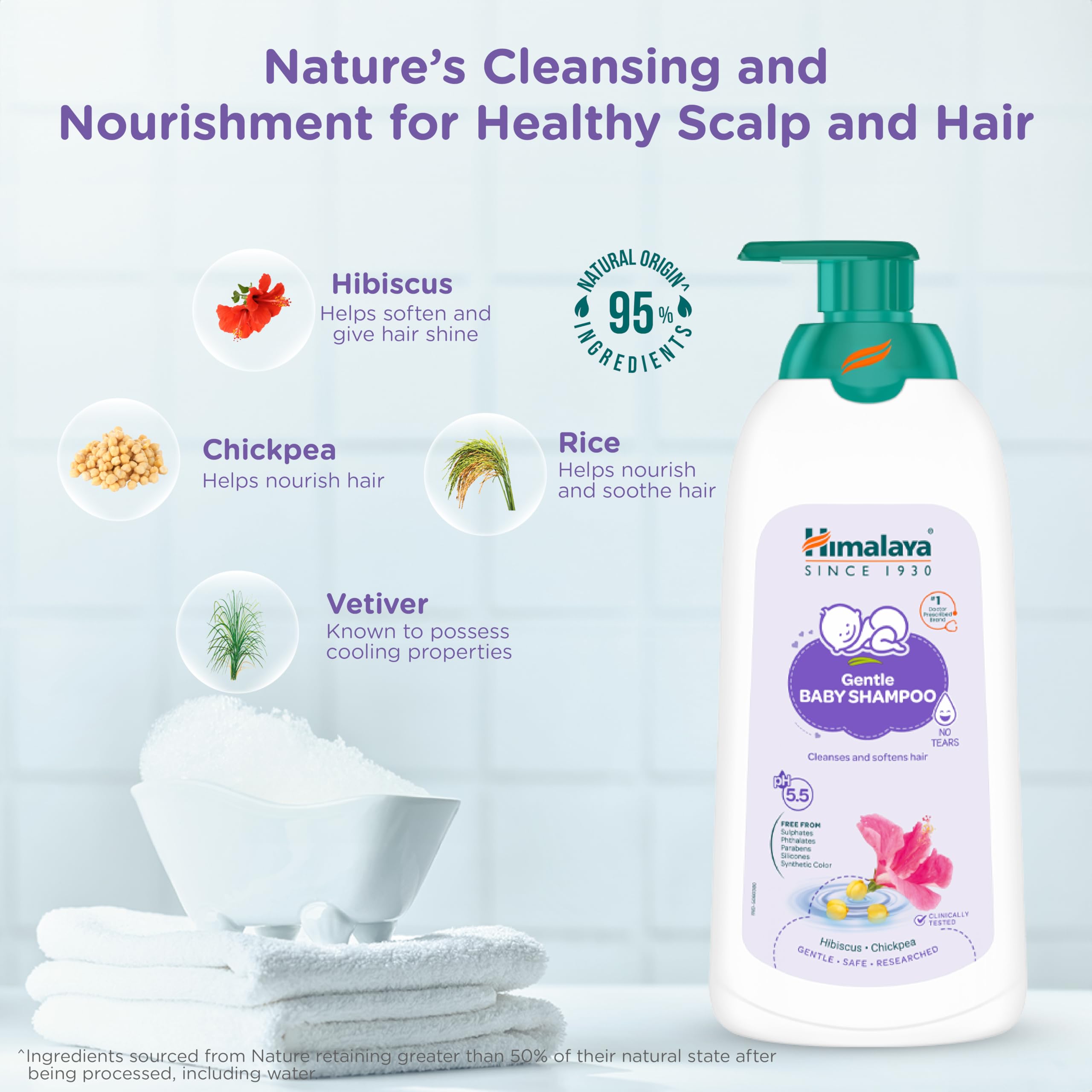 Himalaya Gentle Baby Shampoo with phyto-proteins|No Tears|pH 5.5|600ml 1