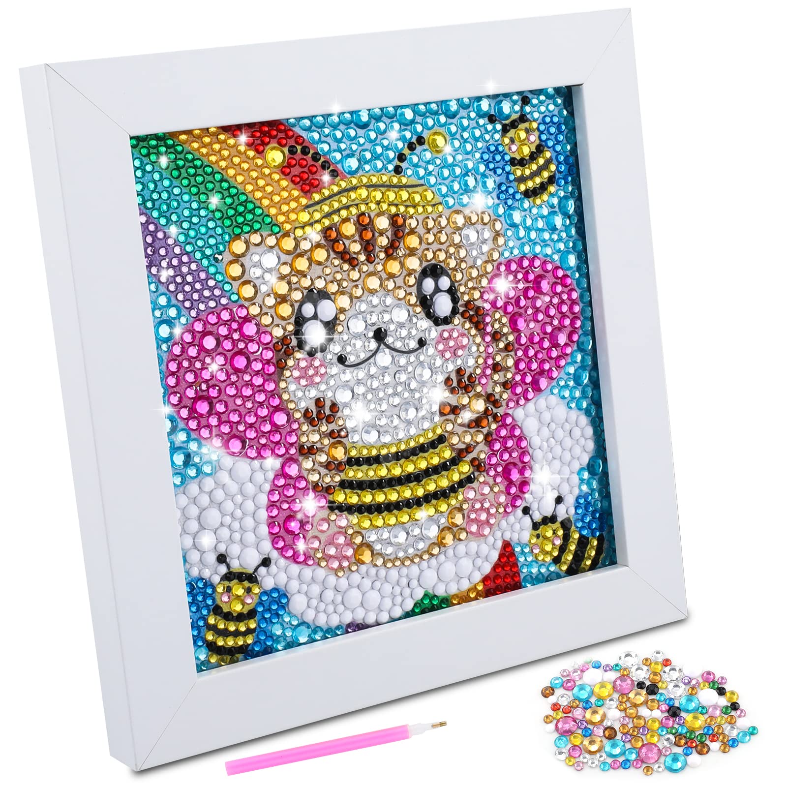 Herenear Kit De Pintura De Diamantes Con Luz Nocturna De Sirena – Manualidad Para Niños De 4 A 12 Años, Con 7 Modos De Luz LED, USB O Pilas, Regalo Creativo De Cumpleaños