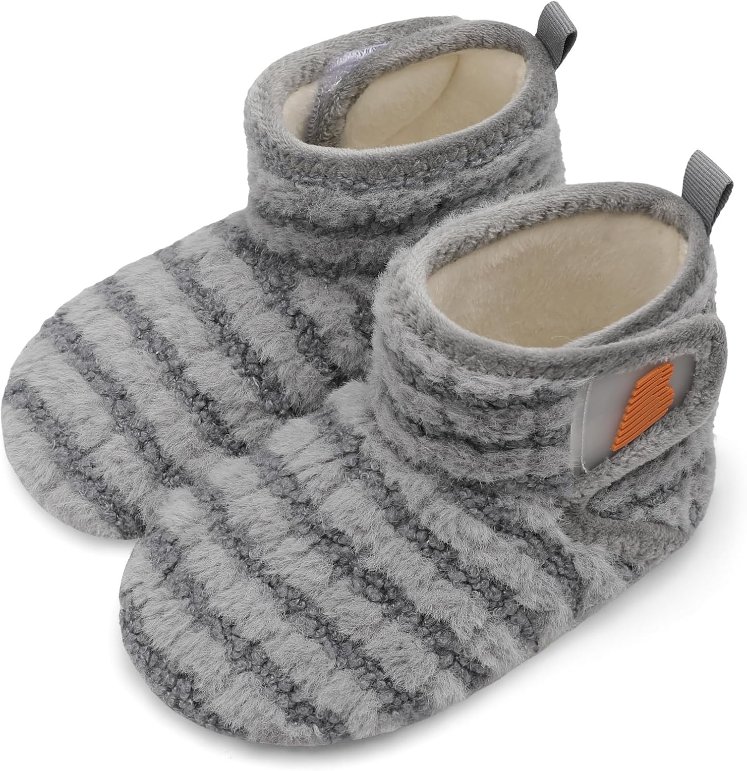 BARERUN Toddler Slippers Girls Boys House Shoes Baby Winter Booties Plush Cozy Kids House Slipper Warm Lightweight Infant Walking Shoes Socks