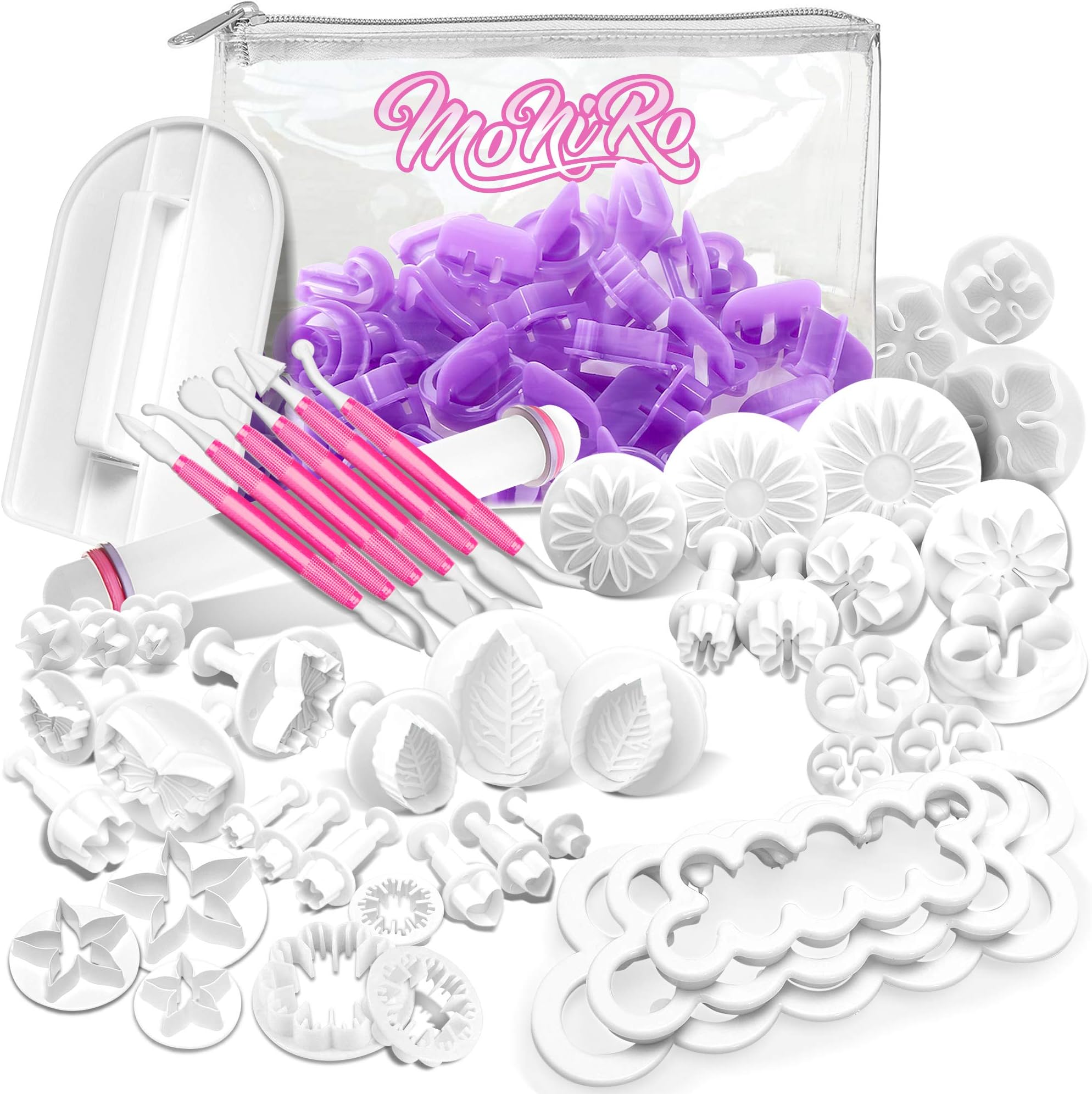 MoNiRo 98-piece icing cookie cutter set - Letters, numbers & cutters for baking - Cake decoration - Modelling tool for cake decoration - Baking accessories for decorated cakes