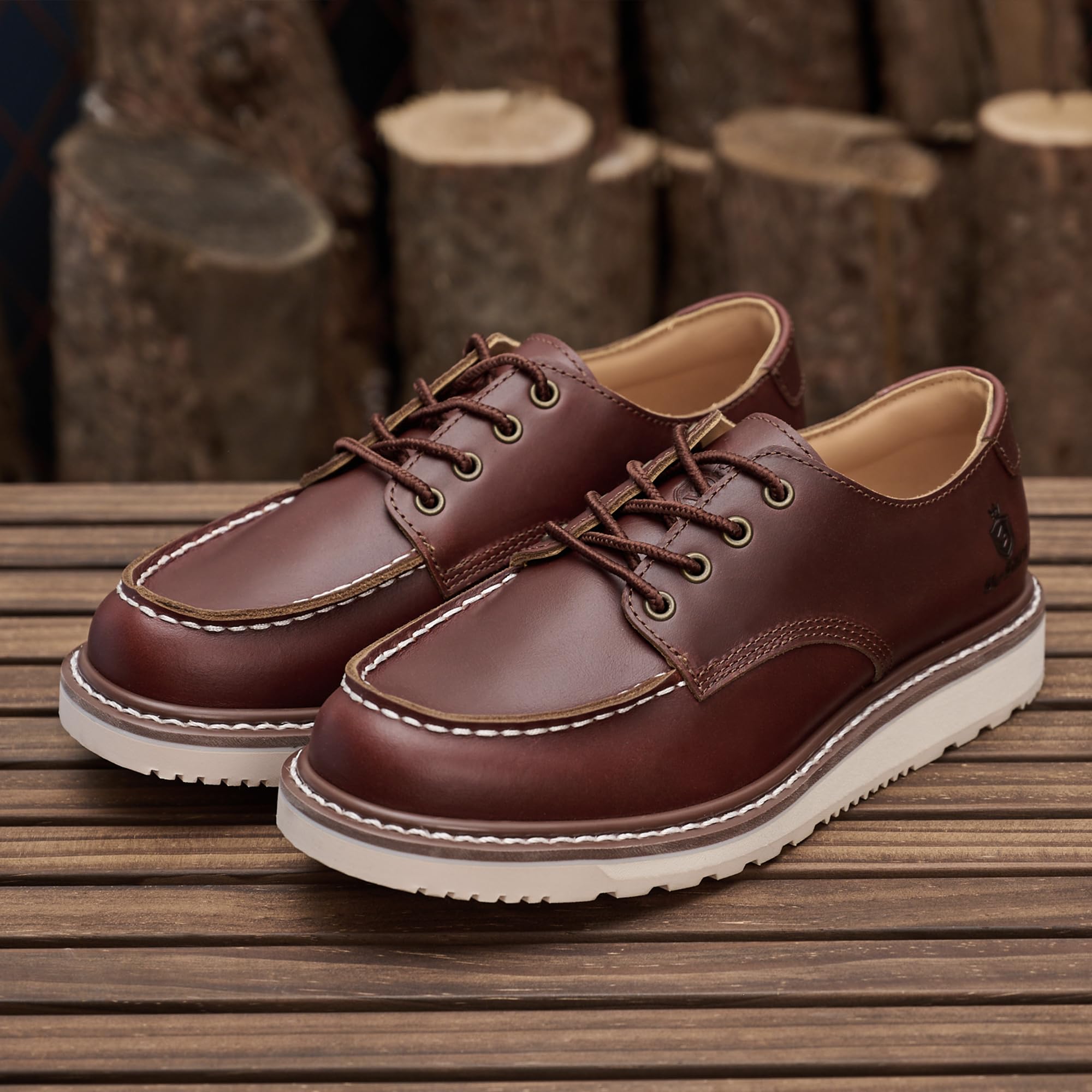 Chaussures en cuir de vache pour hommes, souples et élégantes, à bout moc, classiques et soudées Goodyear