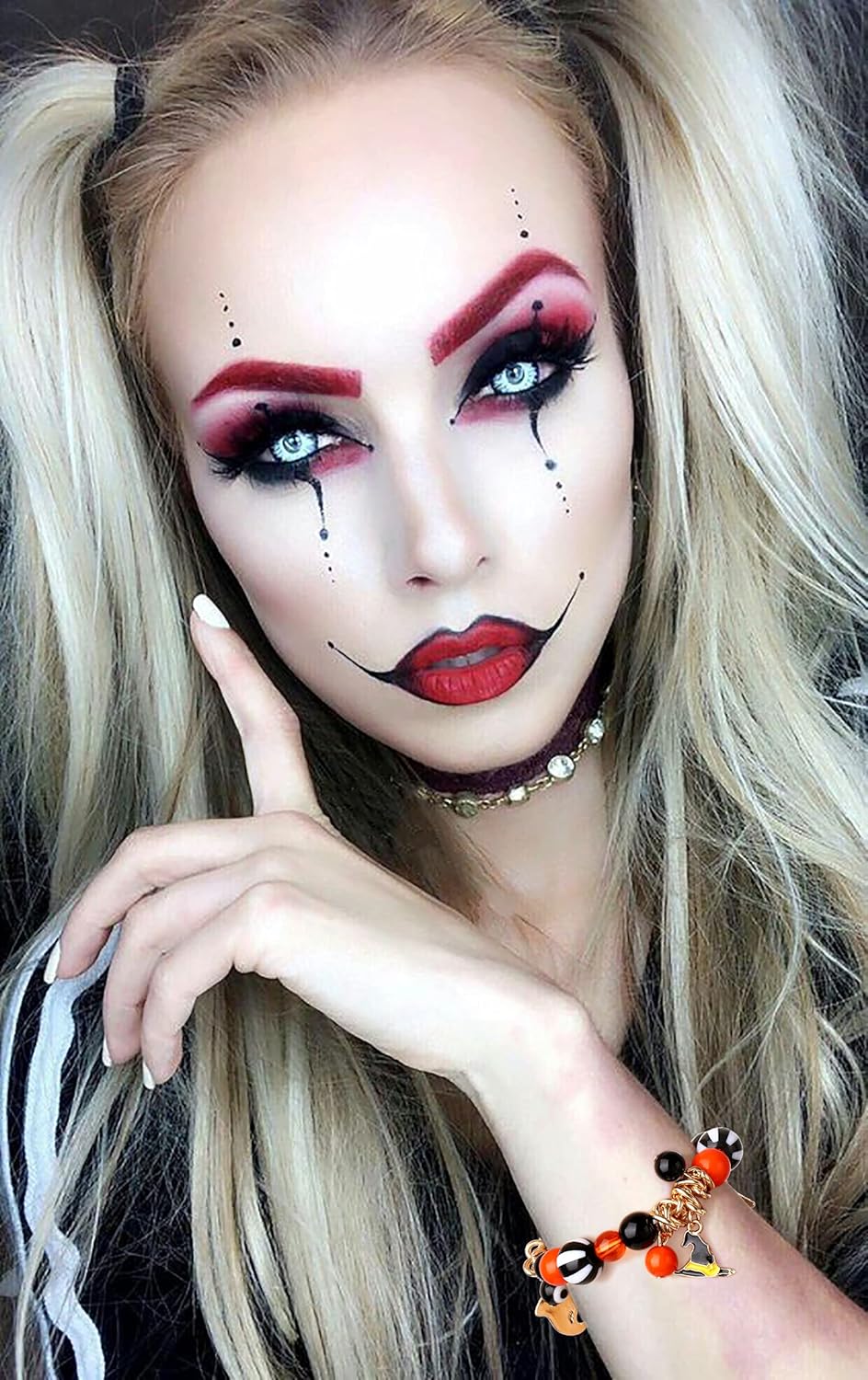 Halloween Bracelets Ghost Pumpkin Switch Charm Bracelets Gifts Stretch Beaded Bracelets for Women - Image 2