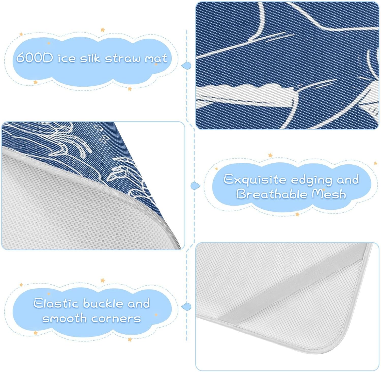 cooling baby mattress pad protector 28" x 52" washable Dark Blue Underwater Animal Whale Jellyfish crib padding for sides for kids, adult