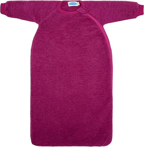 Manta para bebé saco de dormir térmico con mangas forro polar de lana merino orgánica tallas NB - 4T EU116 2-4 años azul