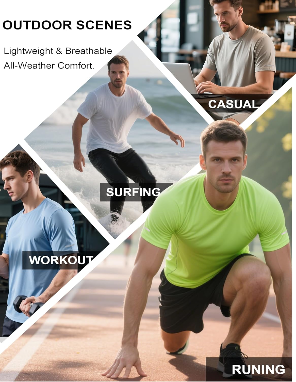 MAGCOMSEN Mens Workout Shirts Dry Fit Sun Protection Athletic Short Sleeve Shirt UPF 50+ Gym Running Swim Rash Guard Top - Image 6