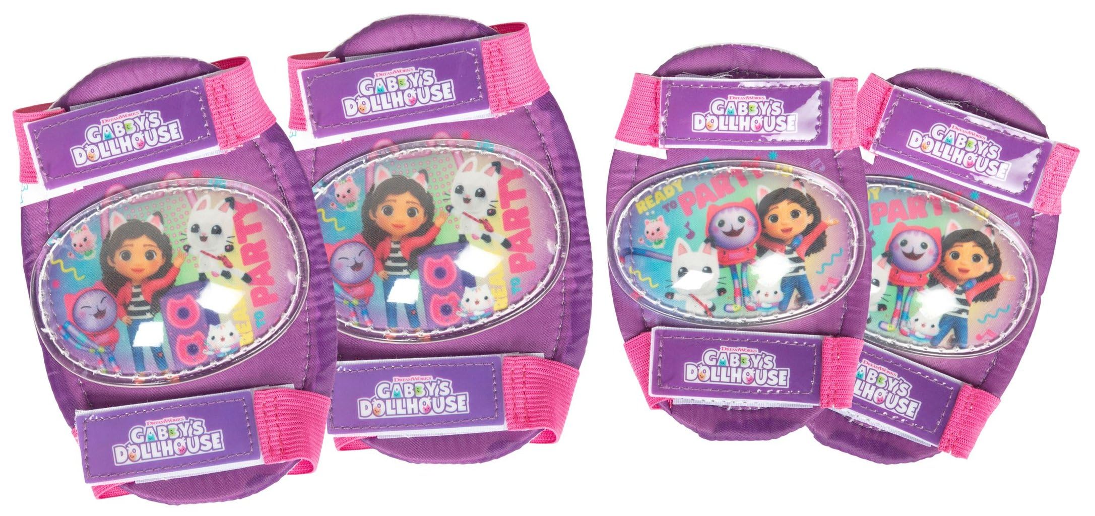Tataway Gabby's Dollhouse Kit de Protection des Coudes et des Genoux pour Enfants avec Bretelles réglables