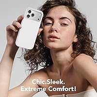 Vista 466 de GONEZ Funda de silicona para iPhone 15 Pro Max, compatible con Magsafe, protector de cámara + protector de pantalla, forro de microfibra suave Negro