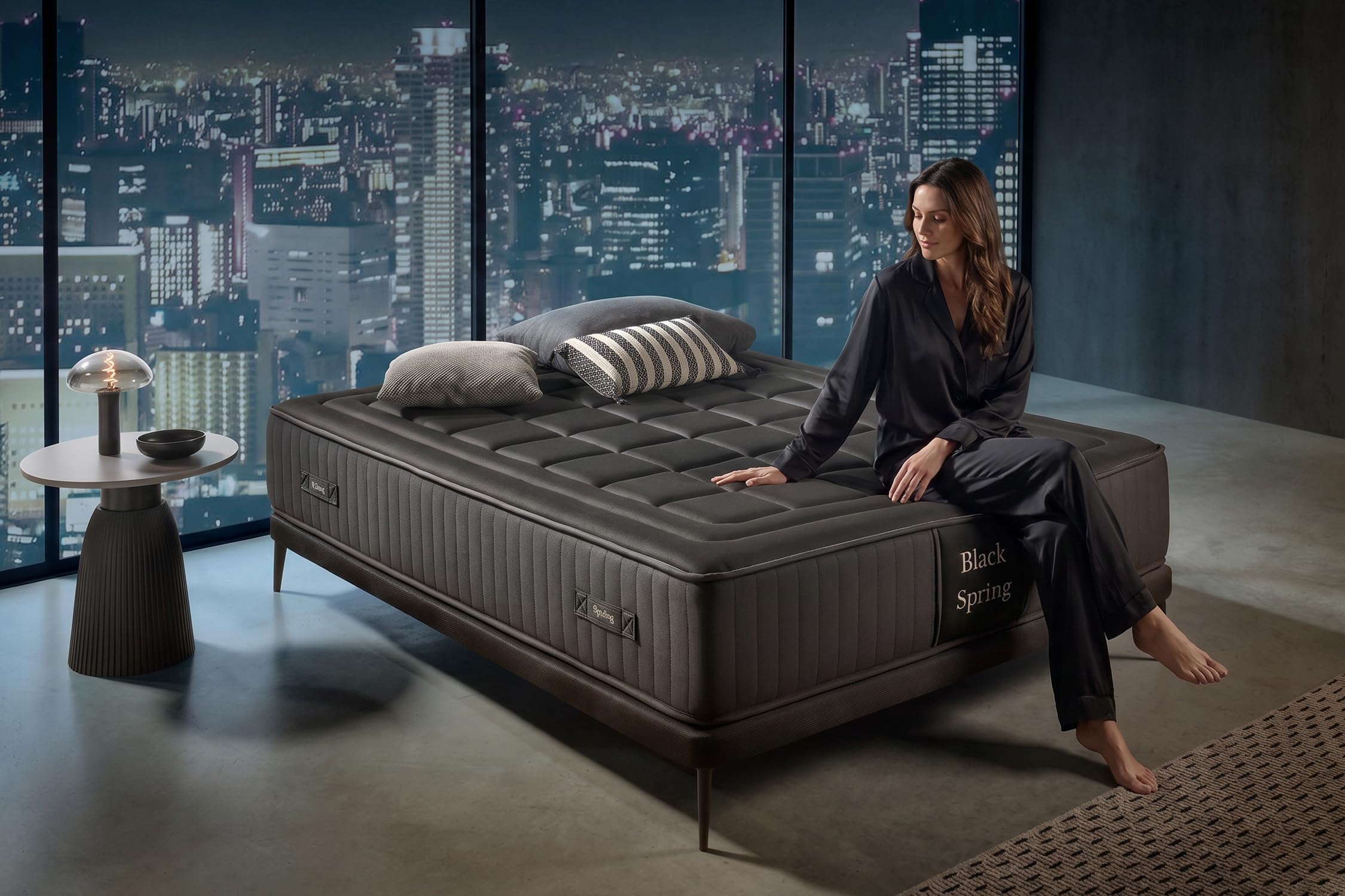 Moonia | Colchón Black Spring Royal | Híbrido: viscoelástica y núcleo muelles ensacados | Grosor +/- 30cm | Multizonas Diferenciadas | Independencia de lechos | 180 x 200 cm