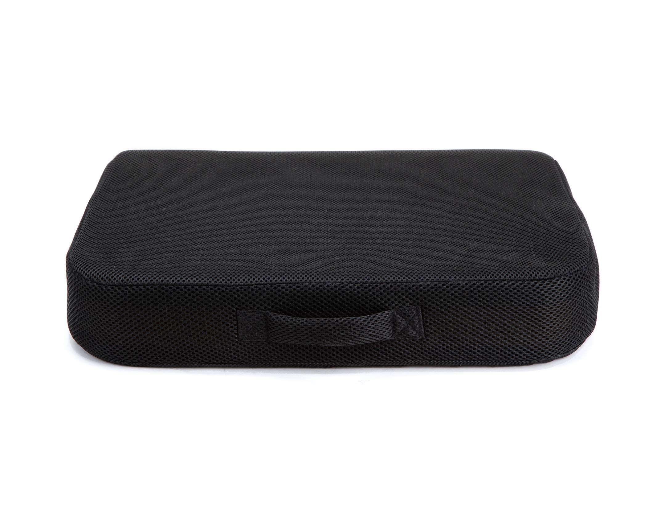 Mind Reader Foam Pressure Relief for Lower Back, Arms, Non-Slip Orthopedic Ergonomically Cushion, Perfect for Office, Home, Car & More, Chair, Black