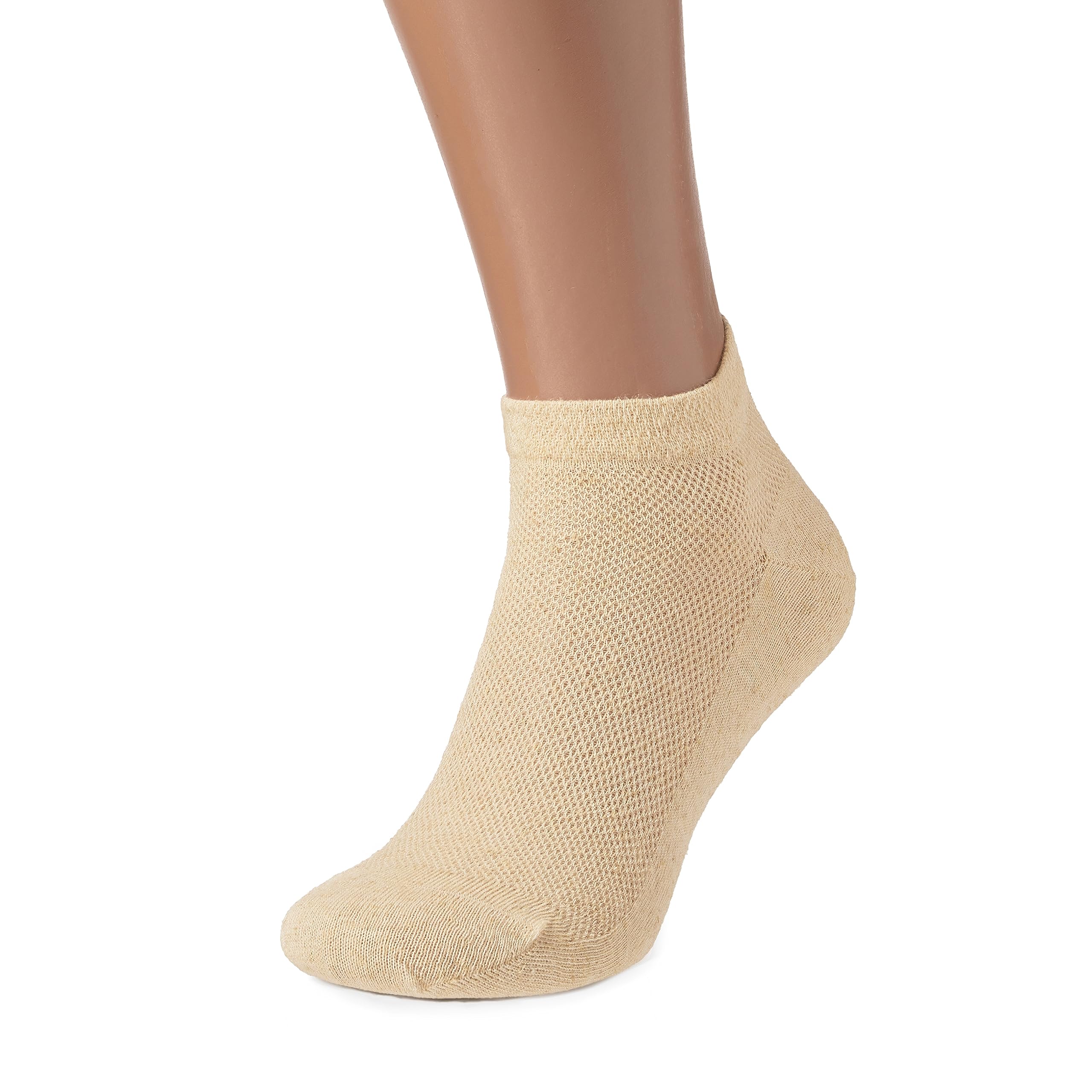 Biokanapes Women's Low-Cut Ankle Fine Mesh-Knitted Breathable Moisture-Wicking Organic Hemp Socks (5-pack, X-Large)