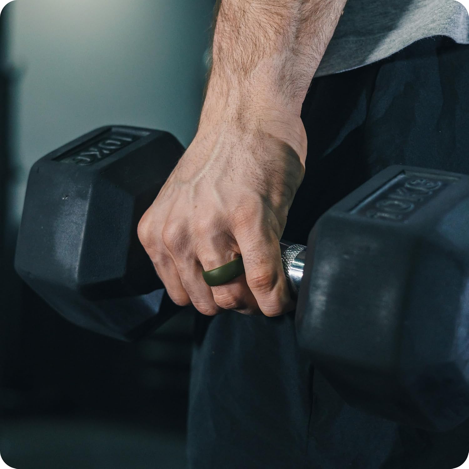 Rinfit Silicone Rings for Men 9mm Wide, 2mm Thick - Mens Silicone Wedding Bands - Step Edge, Rubber Ring for Sports & Workout - Patented Design - Image 4