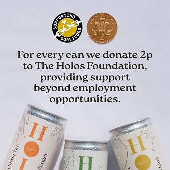 HOLOS Jasmine Hops Organic Sparkling Tea with Kombucha Culture - Sparkling Green Tea with Citra Hops - Gut Health Drink with Natural Ingredients and Added Fibre - Brewed in the UK - 12 x 250ml