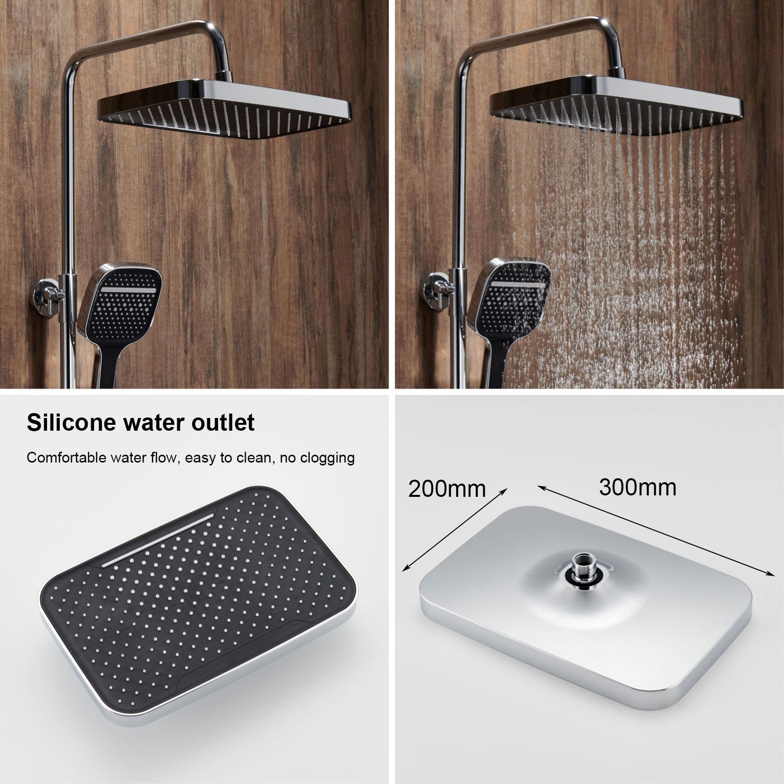 Colonna doccia con LED Luce Ambiente Moderno Piano Touch Set Doccia Rotonda/Pioggia Soffione Cascata Vasca Rubinetto 59A AllCopper Construct