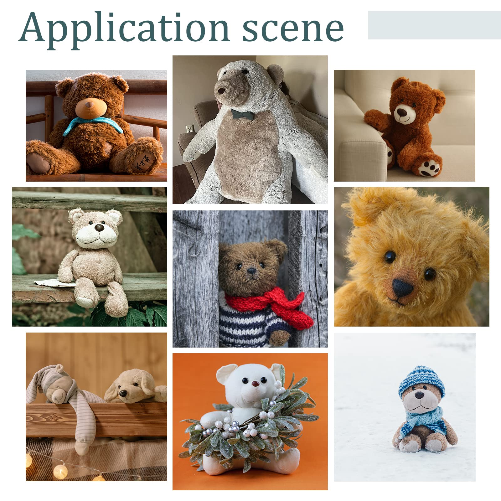 PH PandaHall 80pz Nasi di Sicurezza Floccati, Velluto Amigurumi Nasi 8 Taglie Nasi di Animali di Peluche Naso Artigianale con Rondelle per Teddy Bear Puppets Animali di Peluche 7/9/12/14/15/16/18/21mm