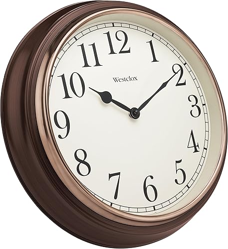 Miniatura 3 de Westclox Reloj redondo de grano de madera, 15.5 pulgadas, oscuro