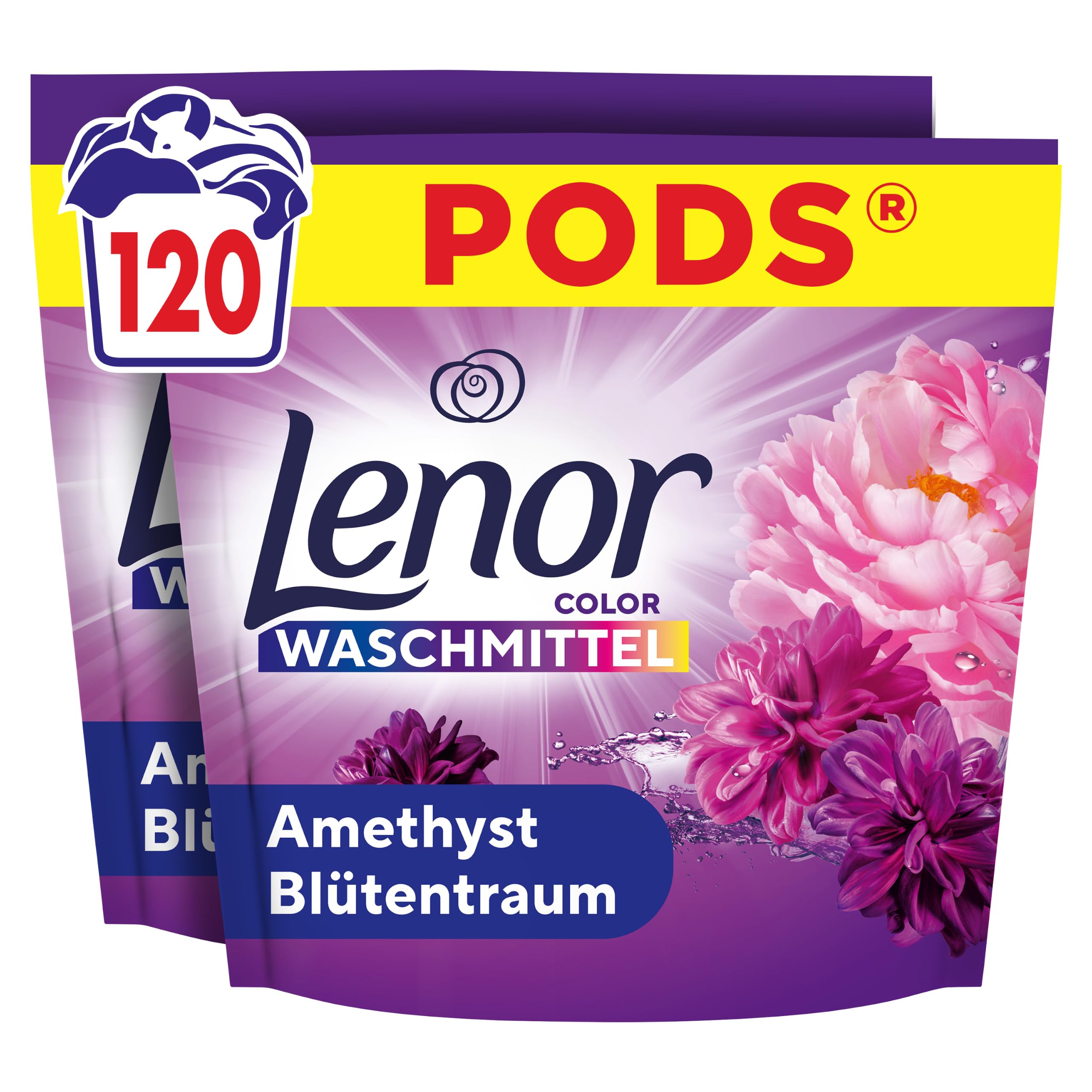 Lenor Pods Amethyst Blütentraum Waschmittel, 120 Wäschen