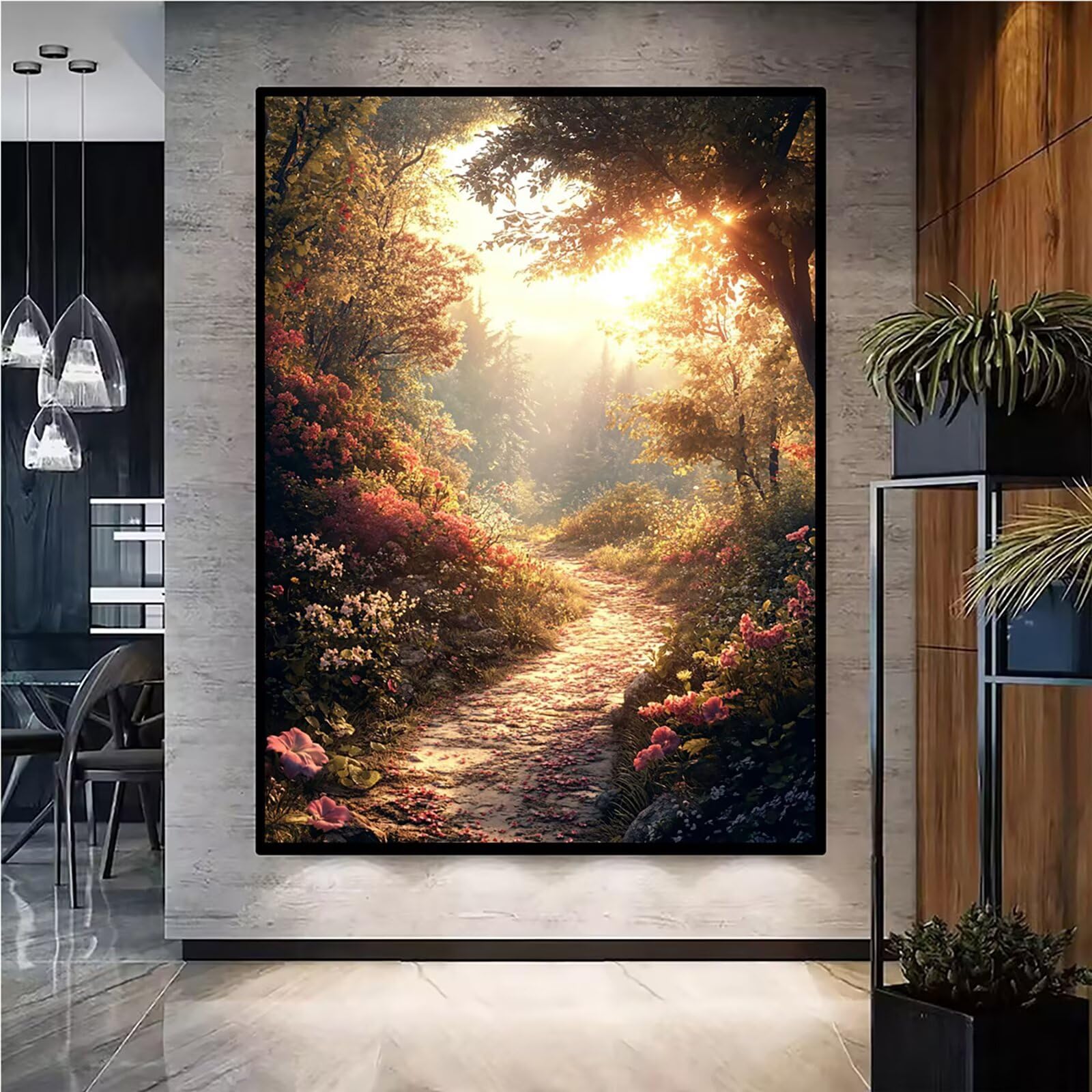 Diamond Painting Kit Completo, Diamond Painting Foresta, 5D Quadrato Pittura Diamante Kit Manualidades Adultos DIY Diamantini Crystal Art Disegni Punto Croce Artigianale, 60x90cm Paesaggio j0-921