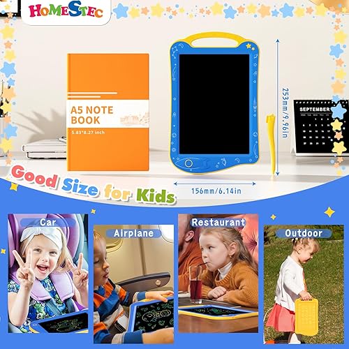 Miniatura 6 de Astrodraw - Bloc de dibujo de juguete, tableta de escritura LCD colorida para niños, tablero de garabatos para niños pequeños de 3, 4, 5, 6 años,