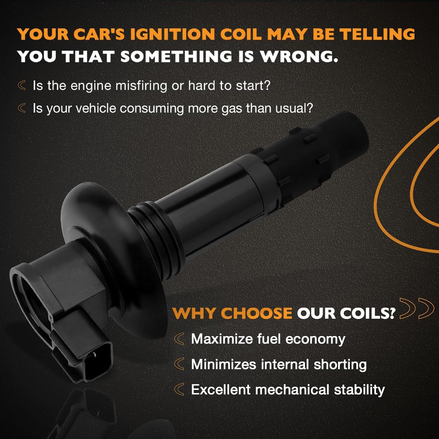 Ignition Coil Pack (3pcs), Compatible with 2002-2016 SeaDoo 4-TEC/RXT 260/215, GTX 155/215/255/260, RXT 215/255/260, GTR 215, GTI 130/155, RXP 215, Replaces# ‎420664020, 296000307